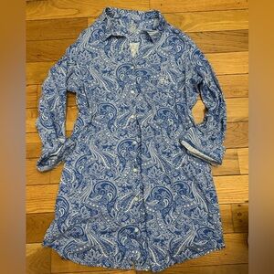 Lauren Ralph Lauren Blue and White Paisley Shirt